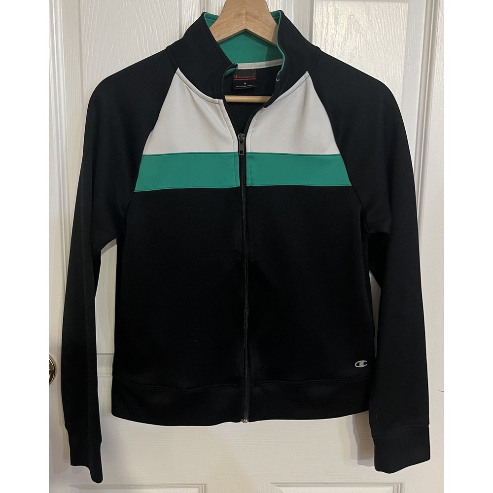 Champion Track Jacket Womens S Retro Colorblock Full Zip Raglan Athletic